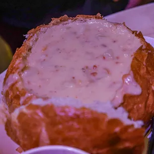 a close up of a bowl of soup