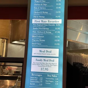 Menu as of February 2025
