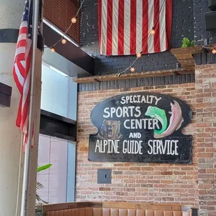 the interior of a sports bar