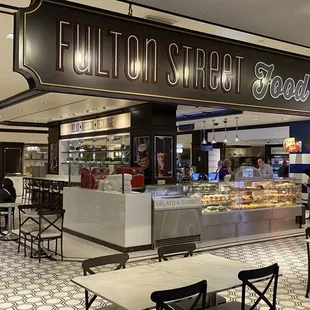 the interior of fulton street food hall