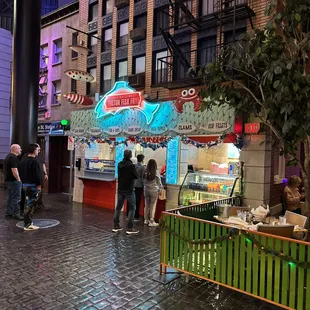 people walking around