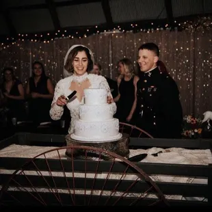 The cart that was used for our cake and a view of the bridal party background