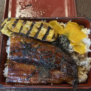 grilled meat and rice