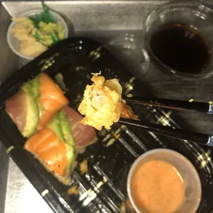 Sex on the Beach Roll with the shrimp not fully deveined