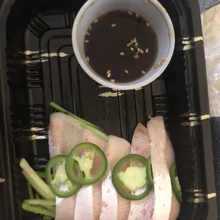 Yellowtail Jalapeno with sauce on side
