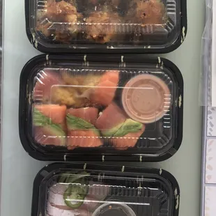 From top, Penn Hills Roll, Sex on the Beach Roll, Yellowtail Jalapeno