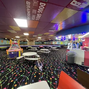 Tons of seating and awesome decor.