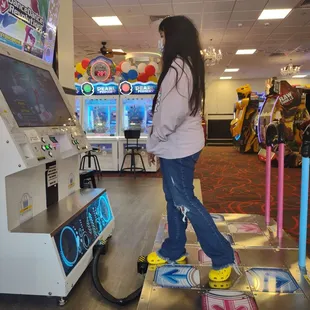 My daughter is about to play dance dance revolution lol