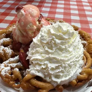 Strawberry Funnel Cake