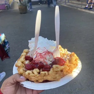 strawberry funnel cake