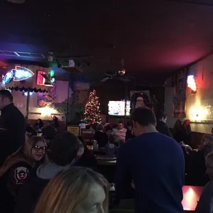 Crowded early Saturday evening.