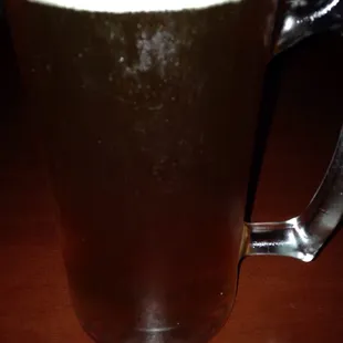 Giant beers in frosty mugs.