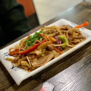 a plate of food on a table