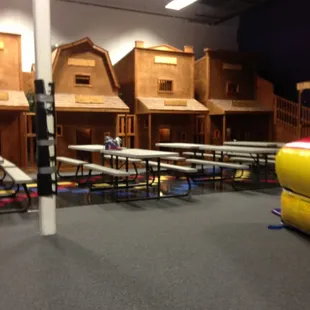 Little town you can play upstairs or downstairs in them. Popular with the kiddos.