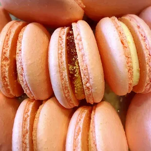 a pile of macarons