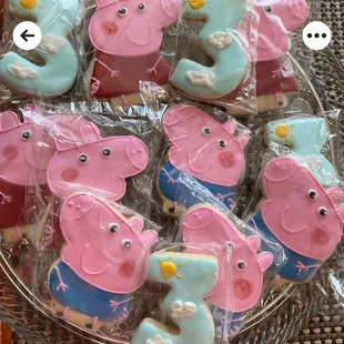a plate of decorated cookies