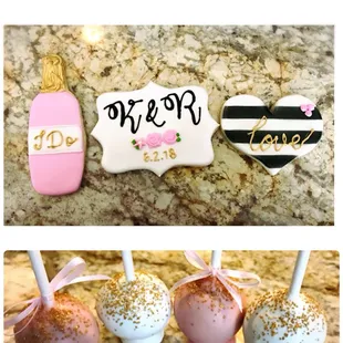 Bridal shower cookies and cake pops
