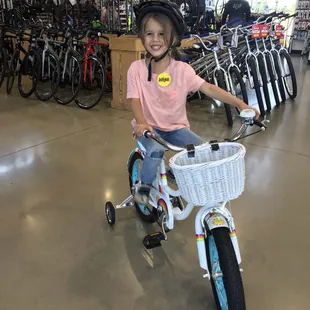 Eleanor with her new bike and helmet!