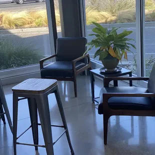 Swank little chill area to wait or cool off