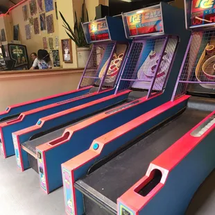 a row of arcade games