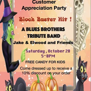 Customer appreciation party ~ October 28, 5~8pm