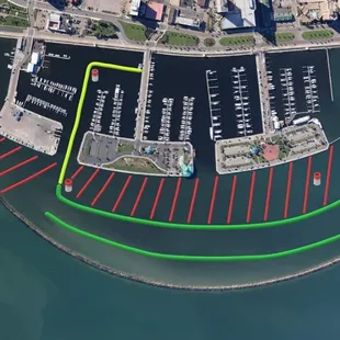 Aerial View of the Corpus Christi Marina &amp; Jet Ski Rental Area