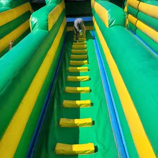 Bouncing up a ladder