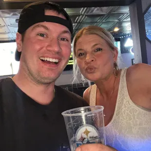 Crysta and my beer she gave me!