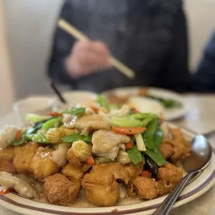 Crispy tofu &amp; seafood