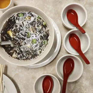 Seawood  egg drop soup. Complimentary.