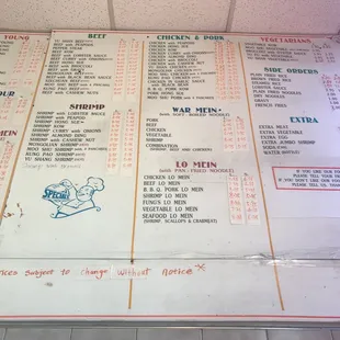 menu