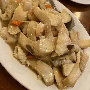 King mushrooms and cutter fish