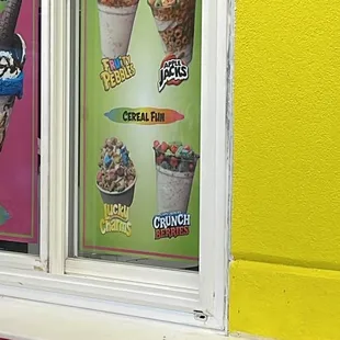 ice cream cones in a store window