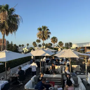 Rooftop ambiance at sunset