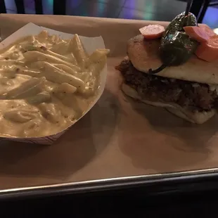Carnitas Torta with Mac &amp; Cheese