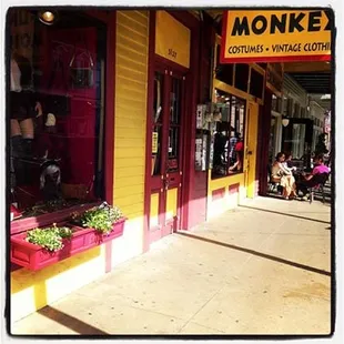 Store front of Funky Monkey vintage and costume shop