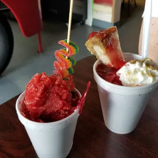 Beautiful snow cones. Heavenly fine shaved ice that holds in/soaks up all the flavor. Yummy!