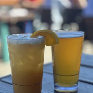 Cheers! Funky pelican and beer!