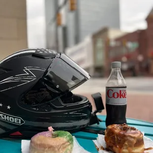 a helmet on a table