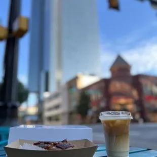 a cup of coffee and a donut