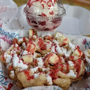 funnel cake and ice cream