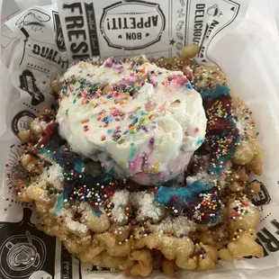 Cotton Candy Funnel Cake