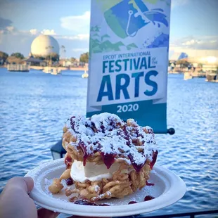 PB &amp; J Funnel Cake Sandwich (seasonal specialty item for the Epcot International Festival of the Arts)