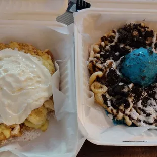 Banana pudding &amp; Cookie monster funnel cake