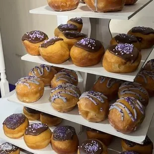 a display of donuts
