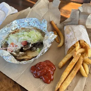 Gyro and hot fries