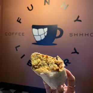 Breakfast sausage burrito (it was spicy. I think it has chorizo) :P