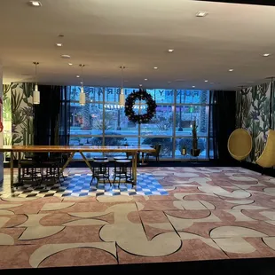 Tables outside restaurant