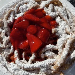 Classic Funnel Cake with Strawberries