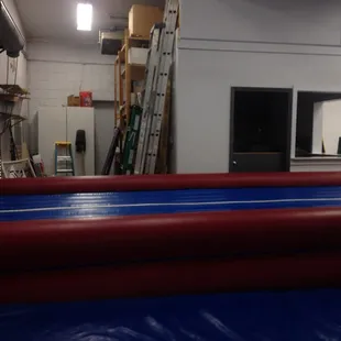 The less elegant storage and... Break room?  One may guess a  snack bar in the spaces former life...